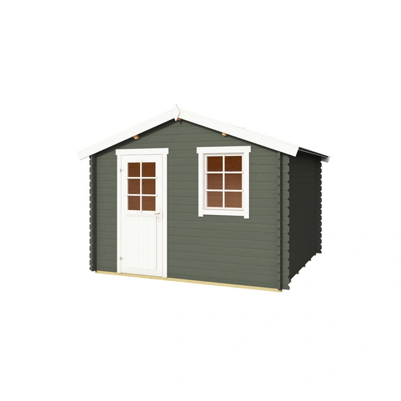 Gartenhaus »Wels«, BxHxT: 339,8 x 245,1 x 320 cm (Außenmaß inkl. Dachüberstand), grüngrau