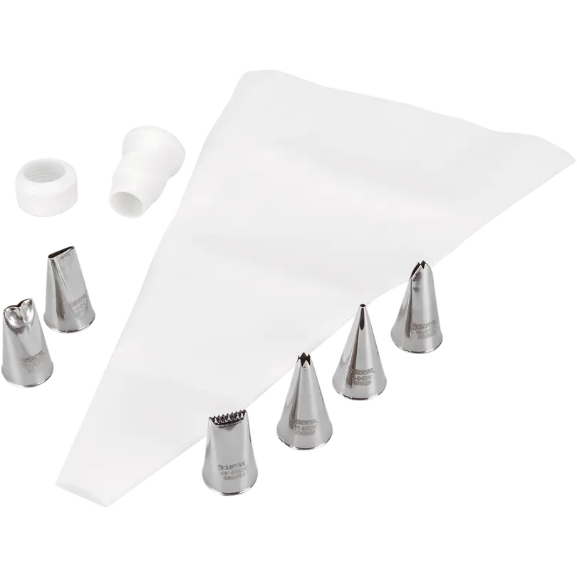 Kuchen/Torten Deko Set 8-teilig SpritzbeutelTüllenAdapter