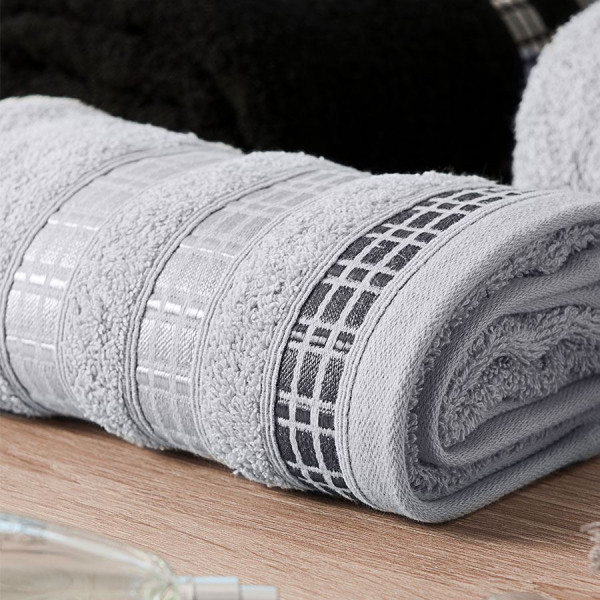 Ręcznik bawełniany frotte 50x90 cm Luxury szary miękki chłonny