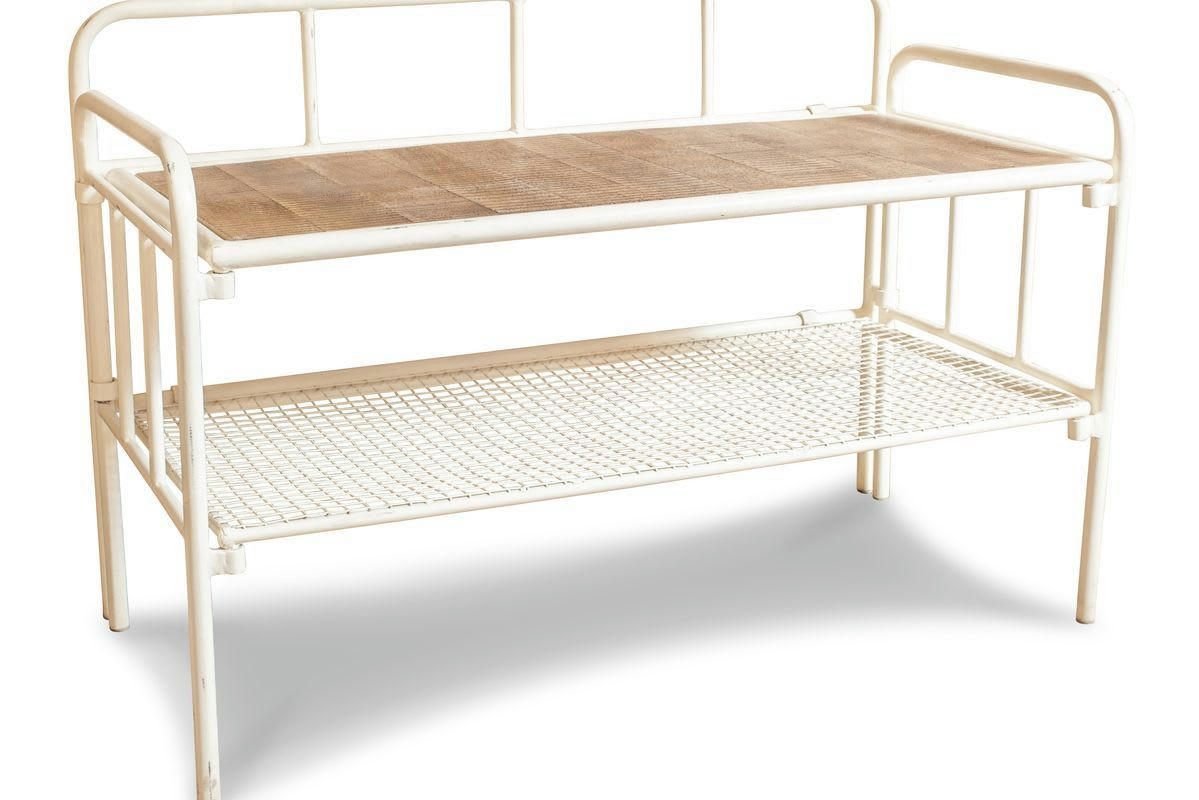 ROGEN - Meuble d'entrée en bois et métal blanc