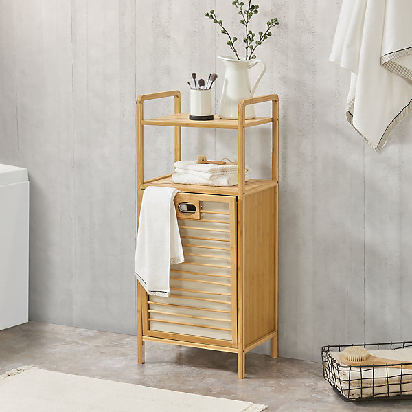 Meuble à Linge avec Sac et Etagère Rendalen 40 x 30 x 95 cm en.casa