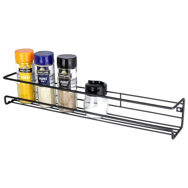 Półka ścienna na przyprawy metalowa czarna loft