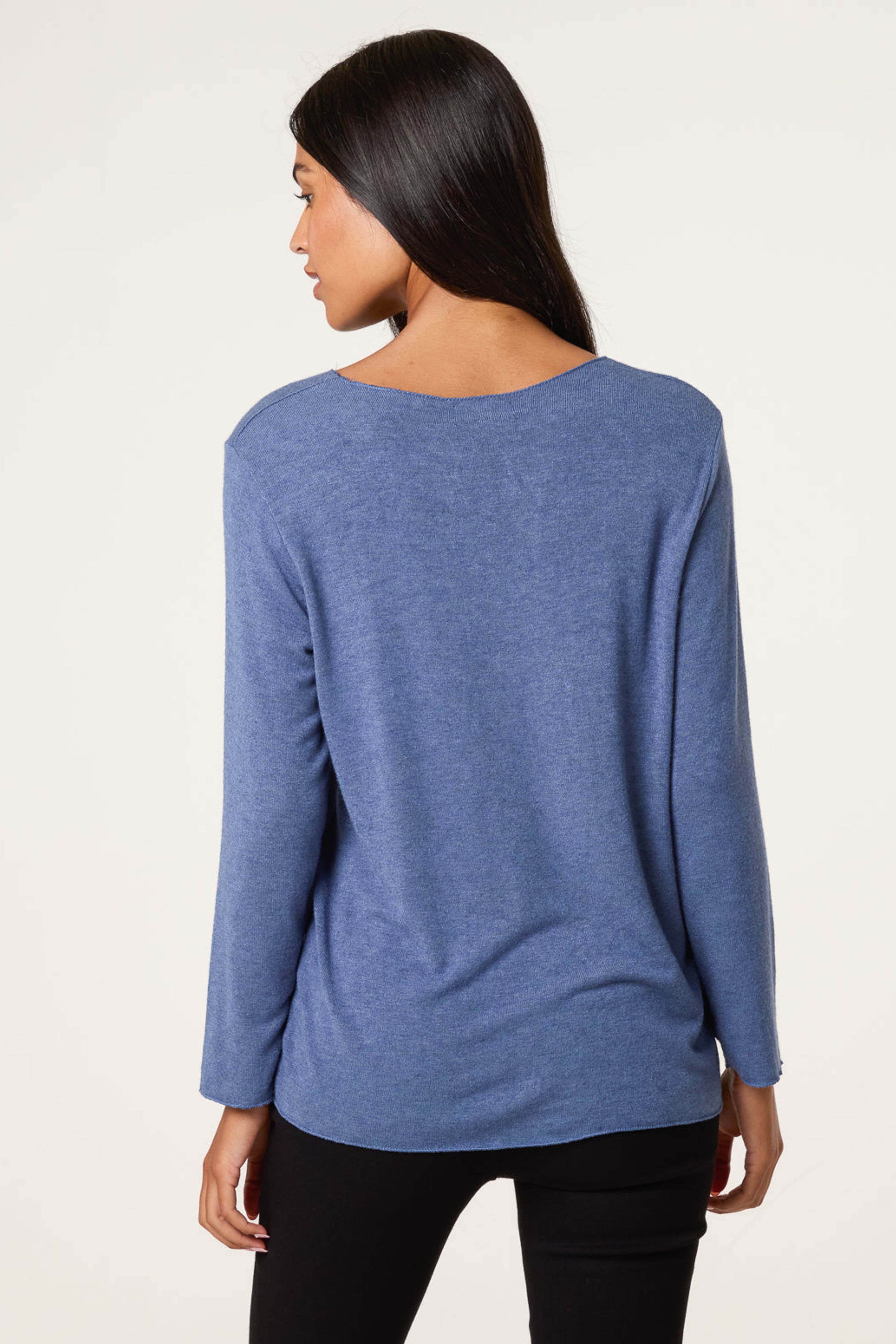 Blue Vanilla Blue Diamante Star Long Sleeve Jumper