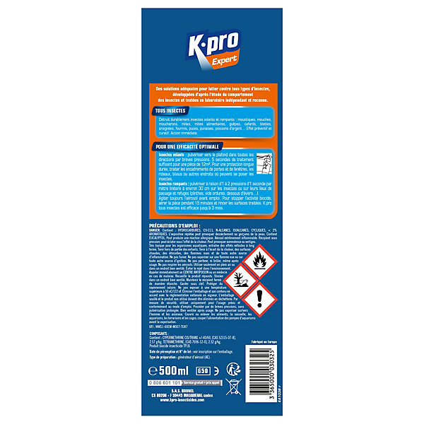 Aérosol tous insectes Kapo Expert 500 ml