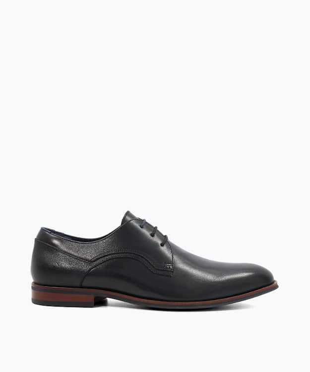 Stenton Black - Leather Lace-Up Shoes