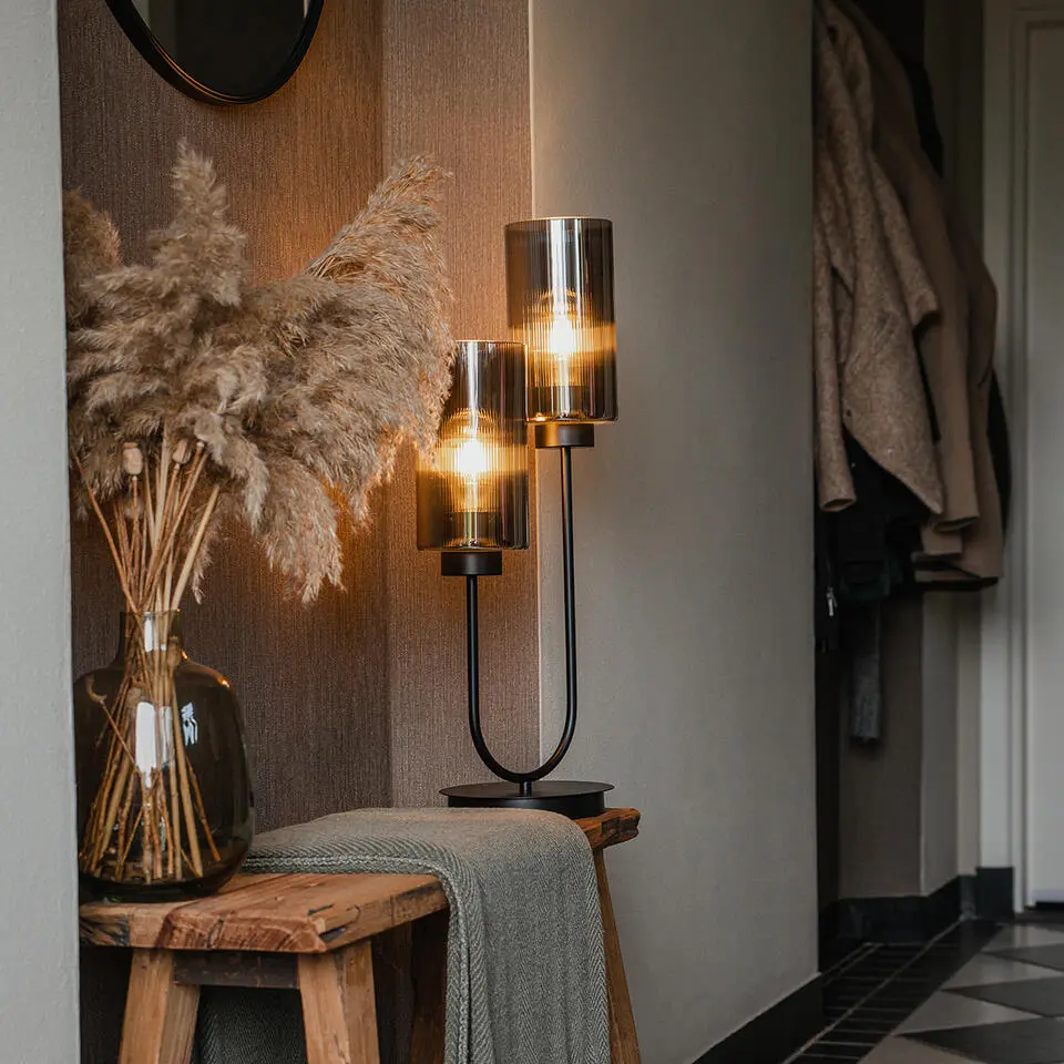 Qazqa solar lamp laura grijs e27