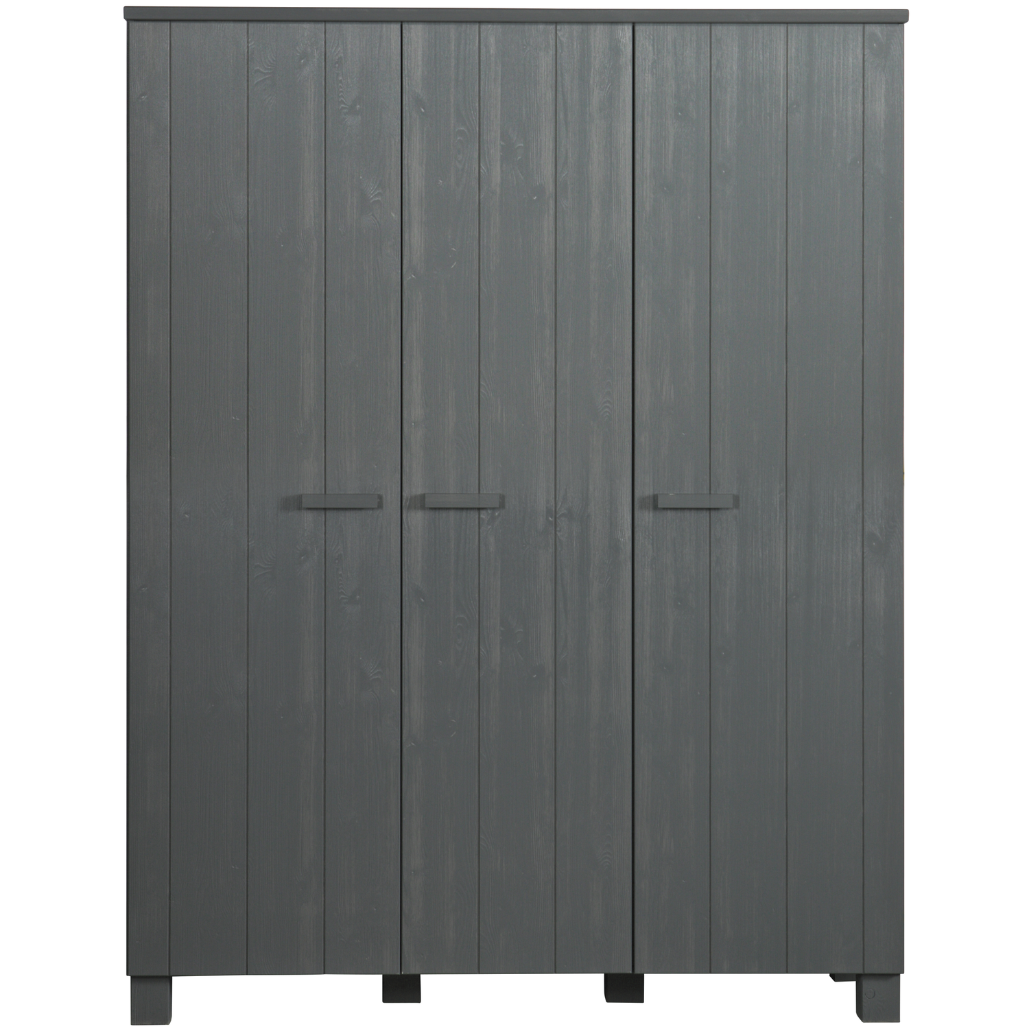 WOOOD 3-deurs kast Dennis - Grenen Geborsteld - Grijs - 202x158x55