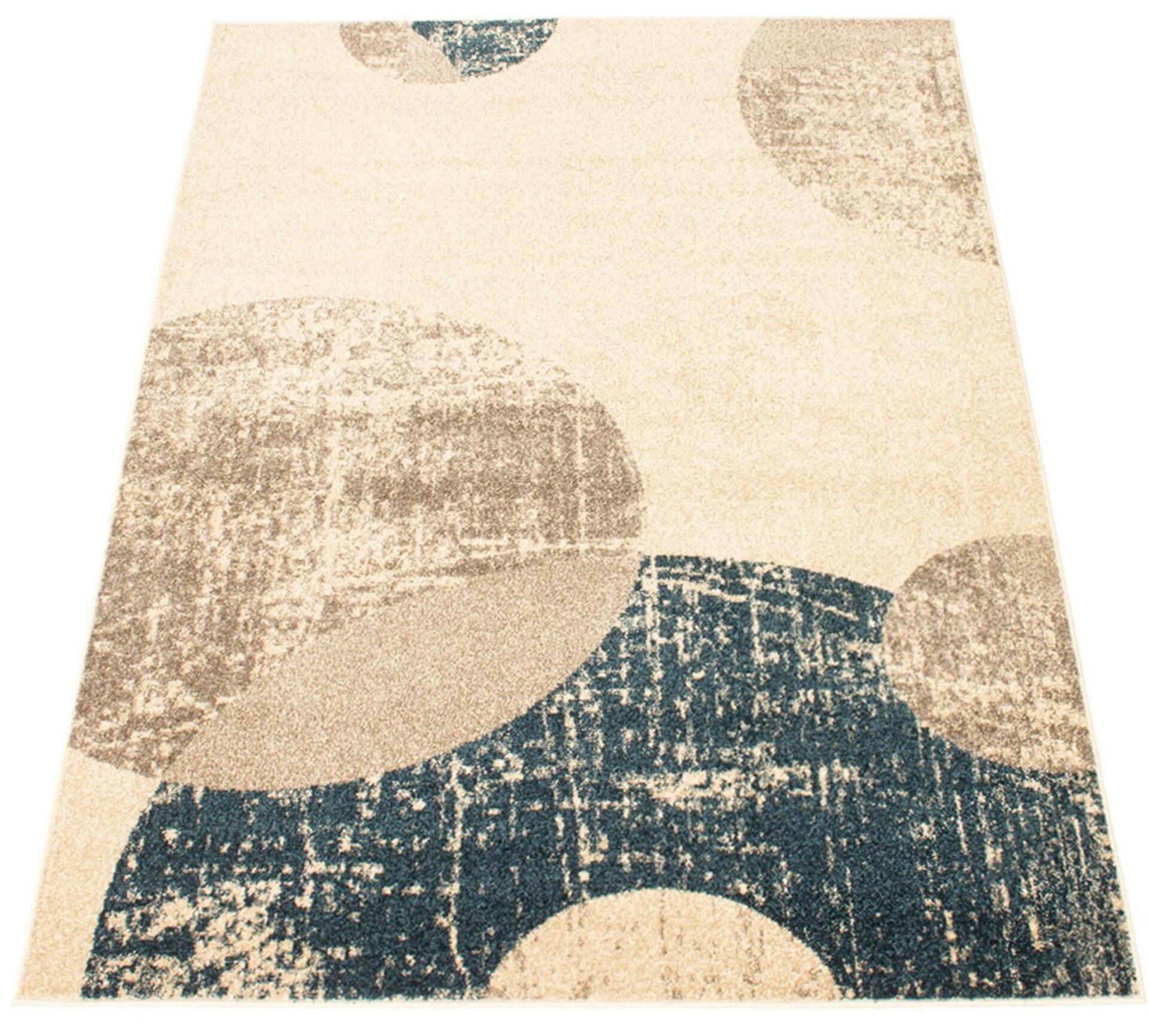 ECARPET Bellagio Indoor Geometric Area Rug, Ivory/Blue, Assorted Sizes