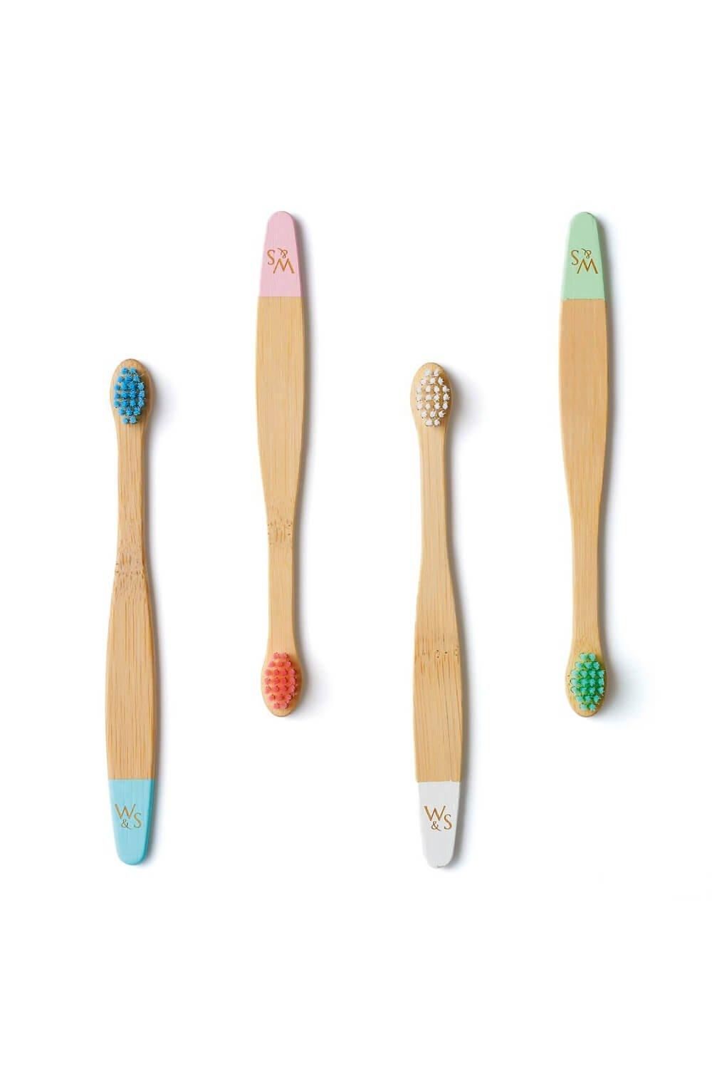Wild & Stone Bamboo Toothbrushes Baby Extra Soft Bristles 4 Pack