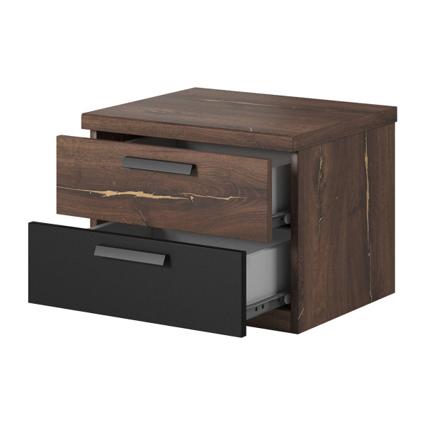 Stolik nocny SELMA SG22 dąb artisan / czarny