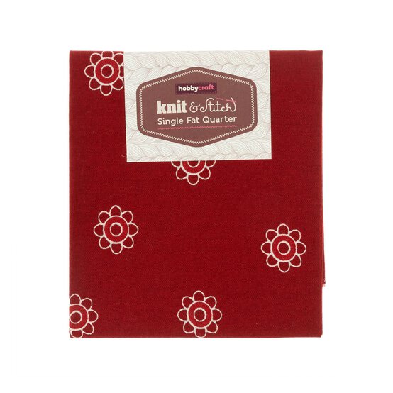 Red Flower Single Cotton Fat Quarter