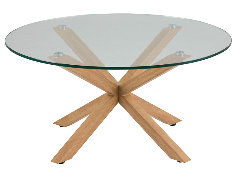Stolik okrągły Heaven 82 cm szkło dymione