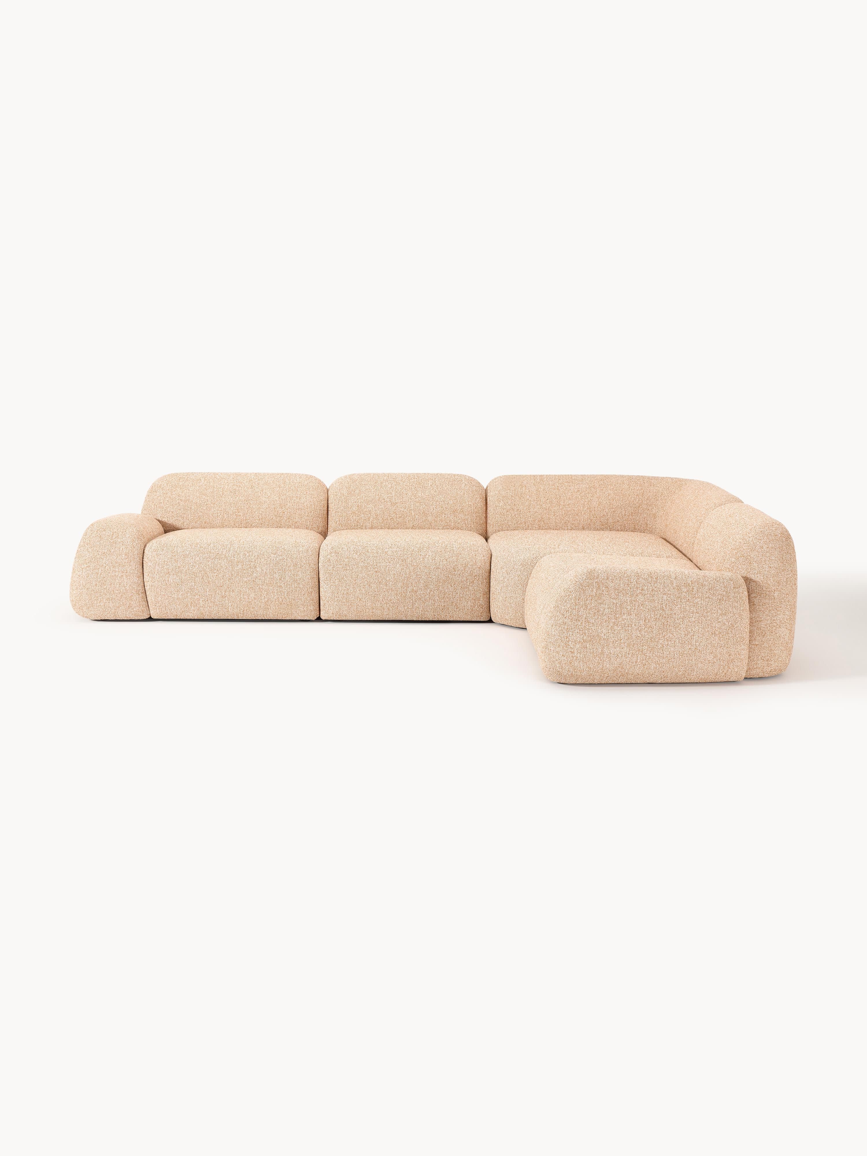 Modulares Bouclé-Ecksofa Wolke (4-Sitzer)