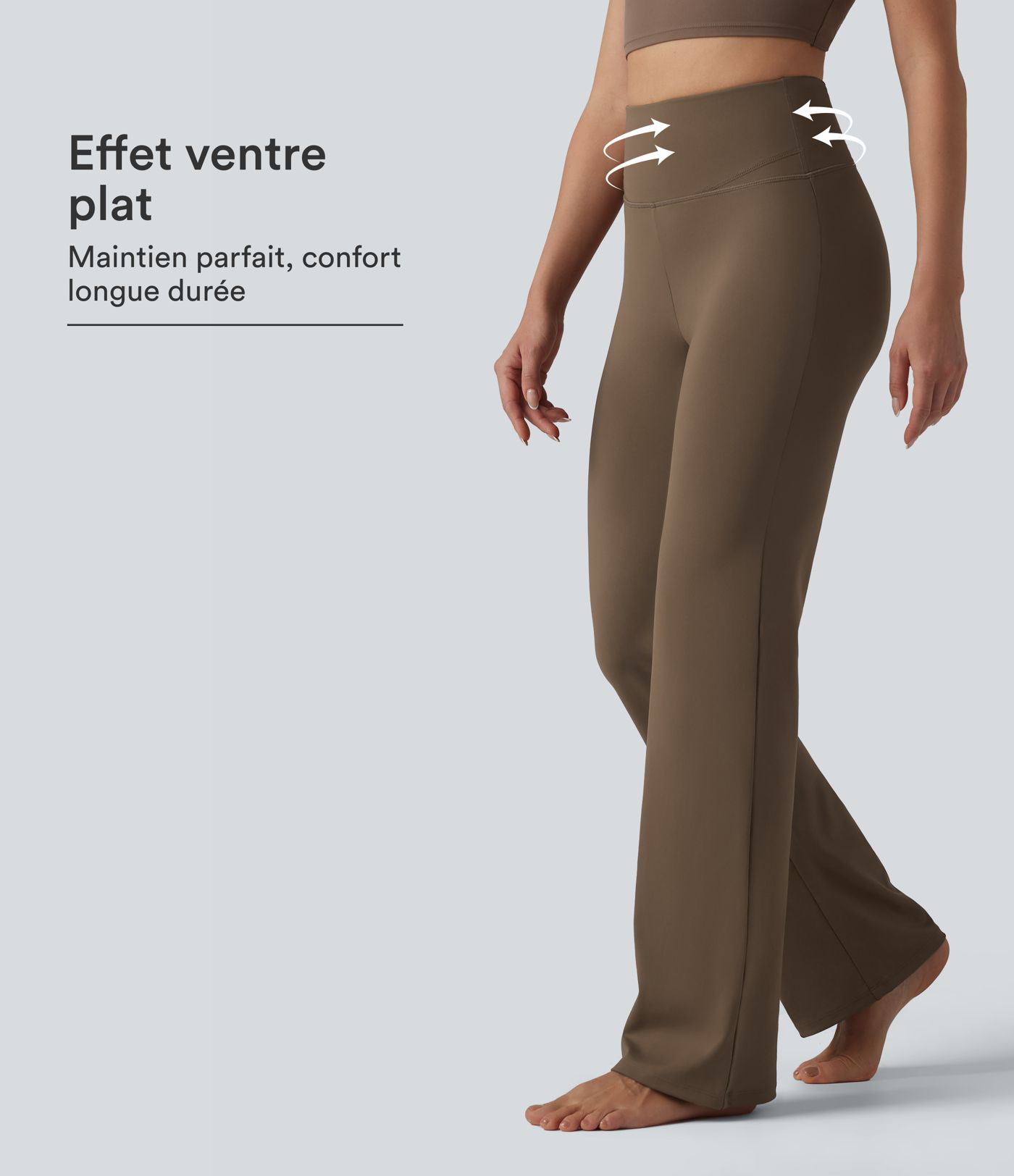 Pantalon de yoga gainant taille haute coupe droite