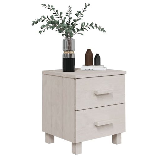 NNEVL Bedside Cabinets 2 pcs White 40x35x44.5 cm Solid Wood Pine