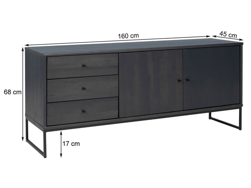 Komoda drewno i metal II MEGAN LOFT, kolor bielony