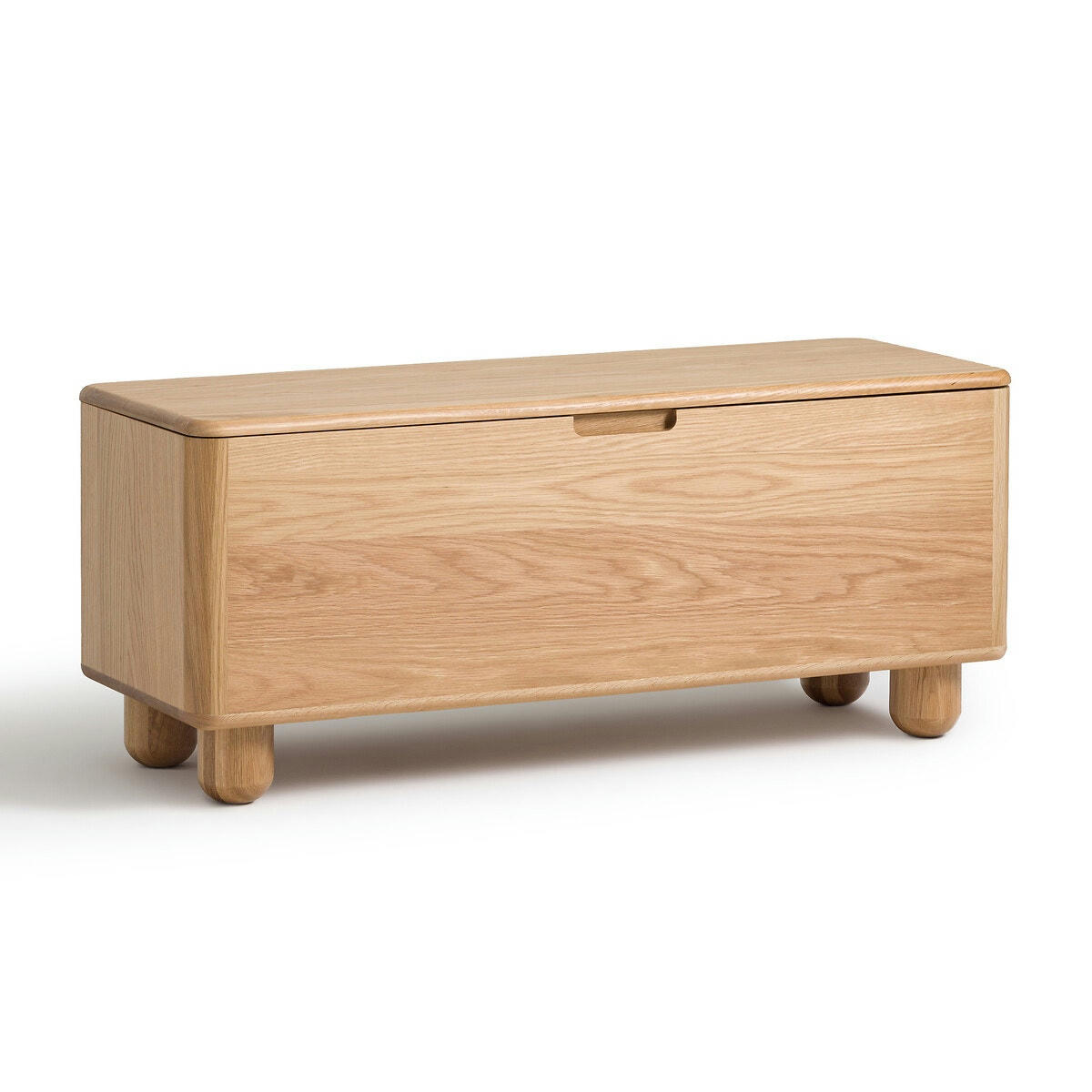 Banc/coffre de rangement chêne arrondi, Piero