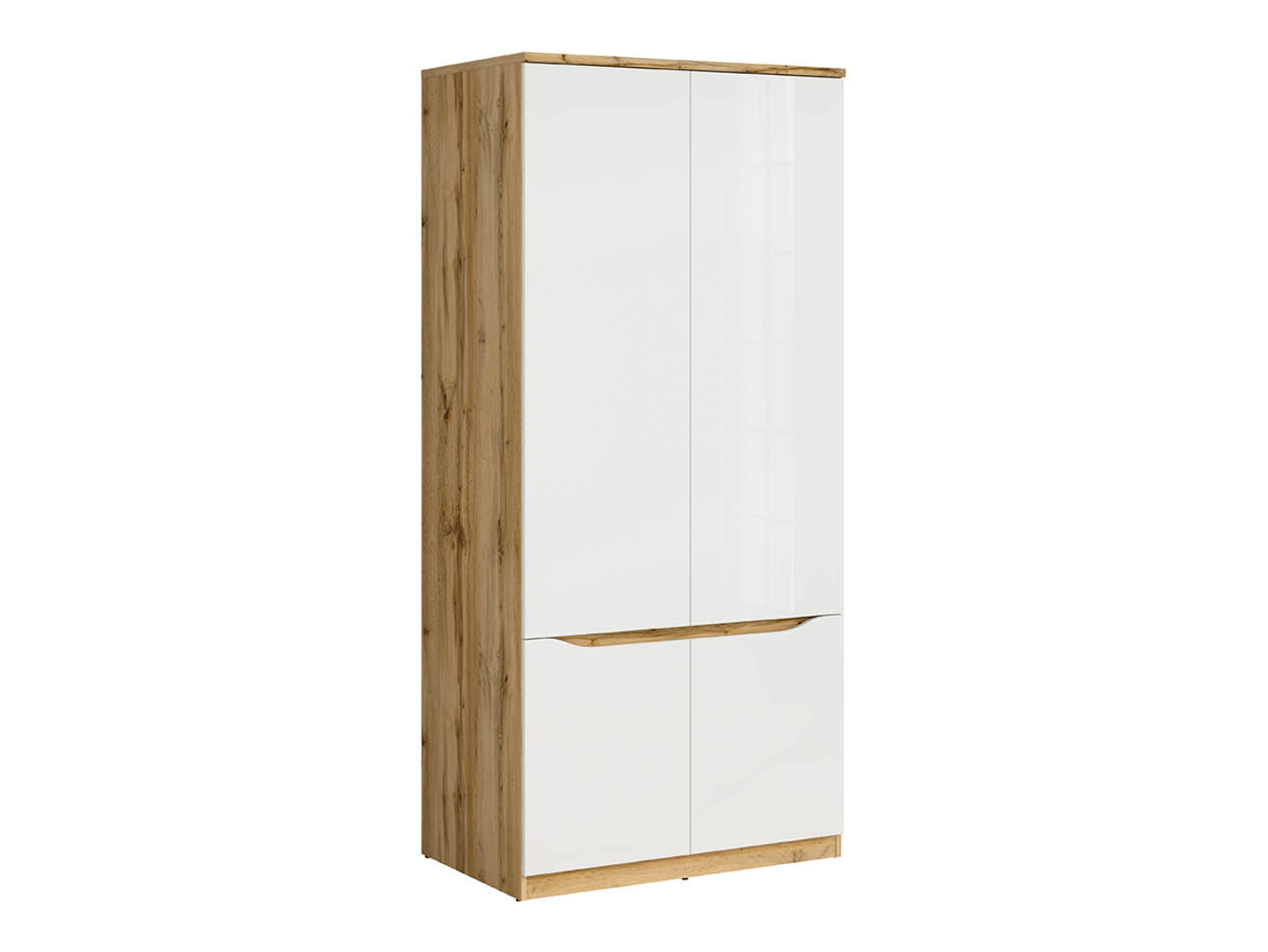 Szafa czterodrzwiowa Nuis 90 cm dąb wotan/biały połysk