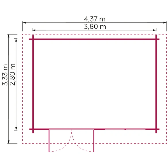 Gartenhaus »Florenz«, Holz, BxHxT: 439 x 264 x 333 cm (Außenmaß inkl. Dachüberstand)