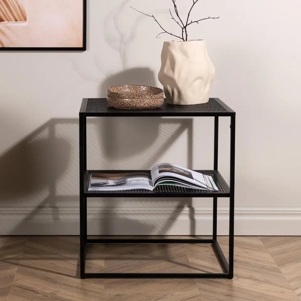 Bijzettafel Zwart Metaal - 55x55x60cm - Netz