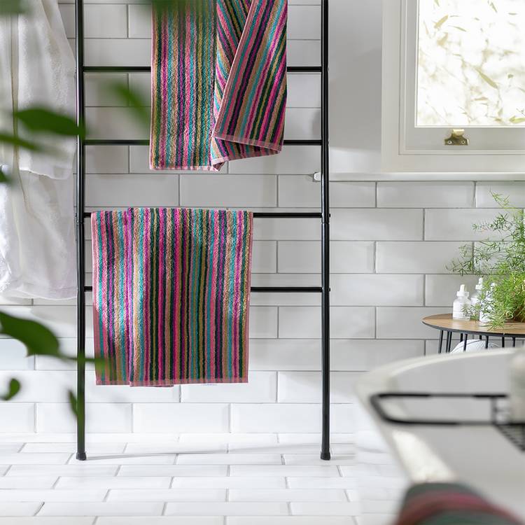 Habitat Bright Stripe 2 Pack Hand Towel - Multicoloured