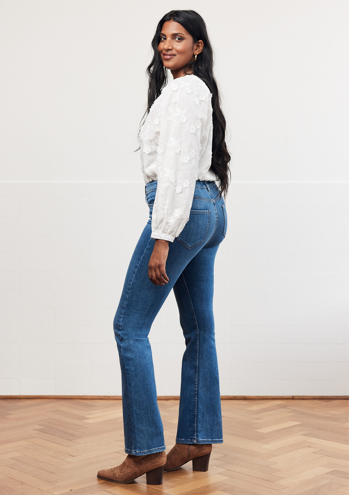 Bootcut jeans met hoge taille