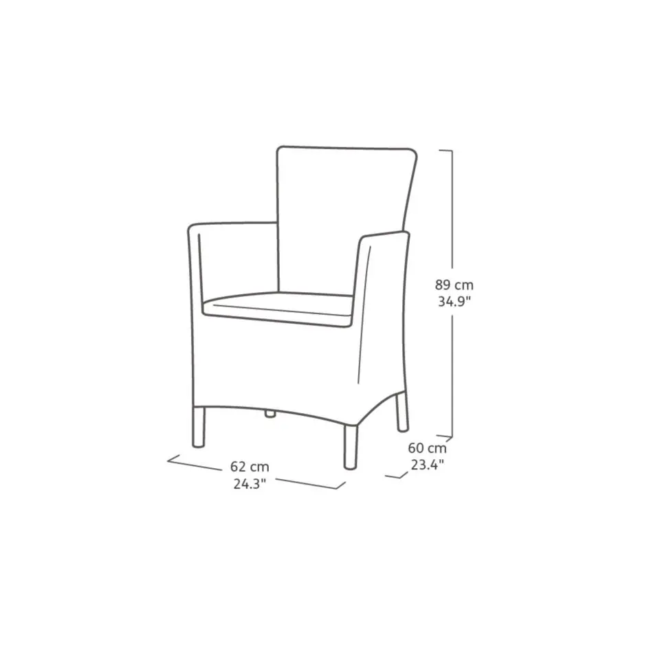 Allibert Iowa Tuinstoel - 2 stuks - 62x60x89cm - Grafiet