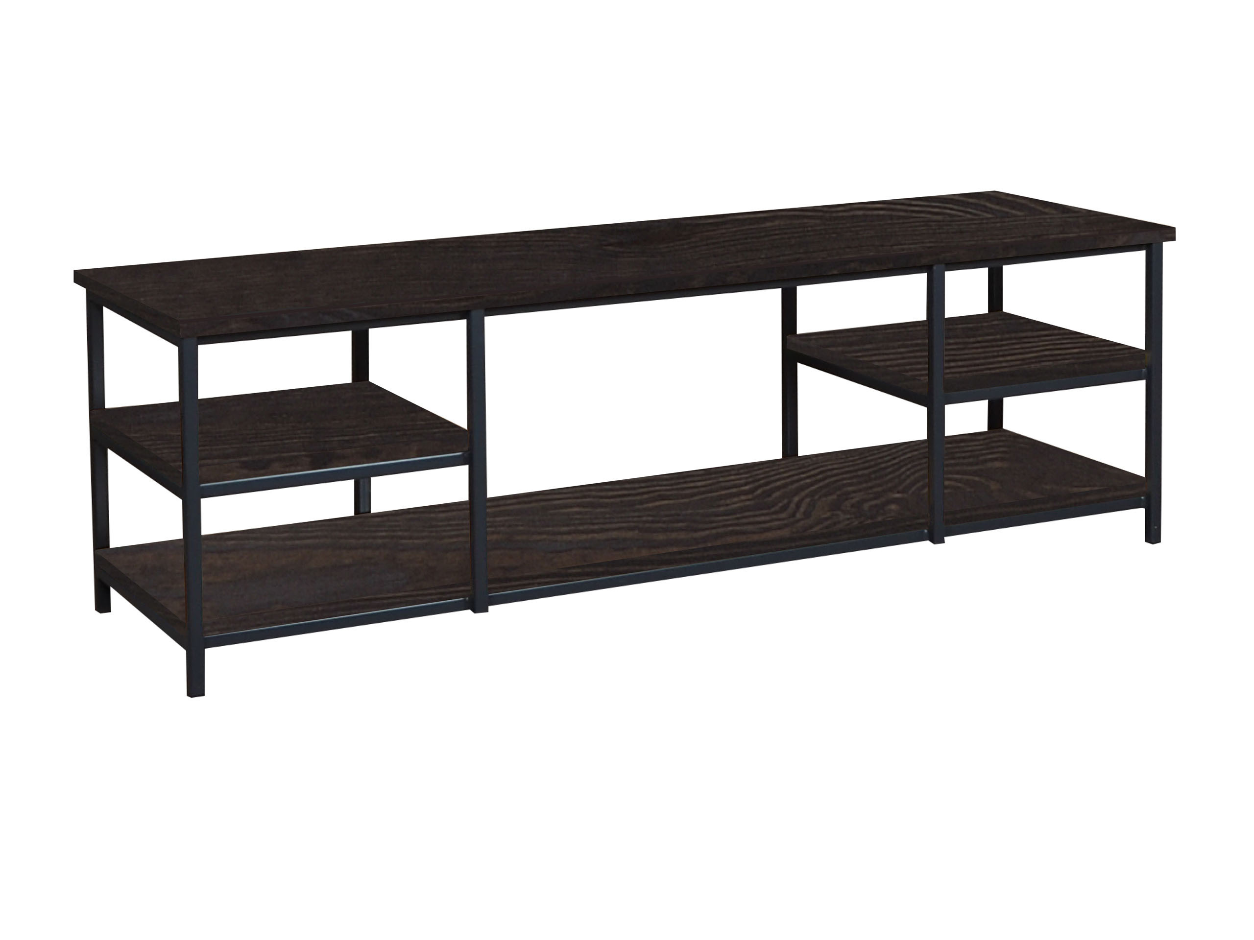 Stolik RTV 154 cm Sydney III drewno z metalem, kolor orzech
