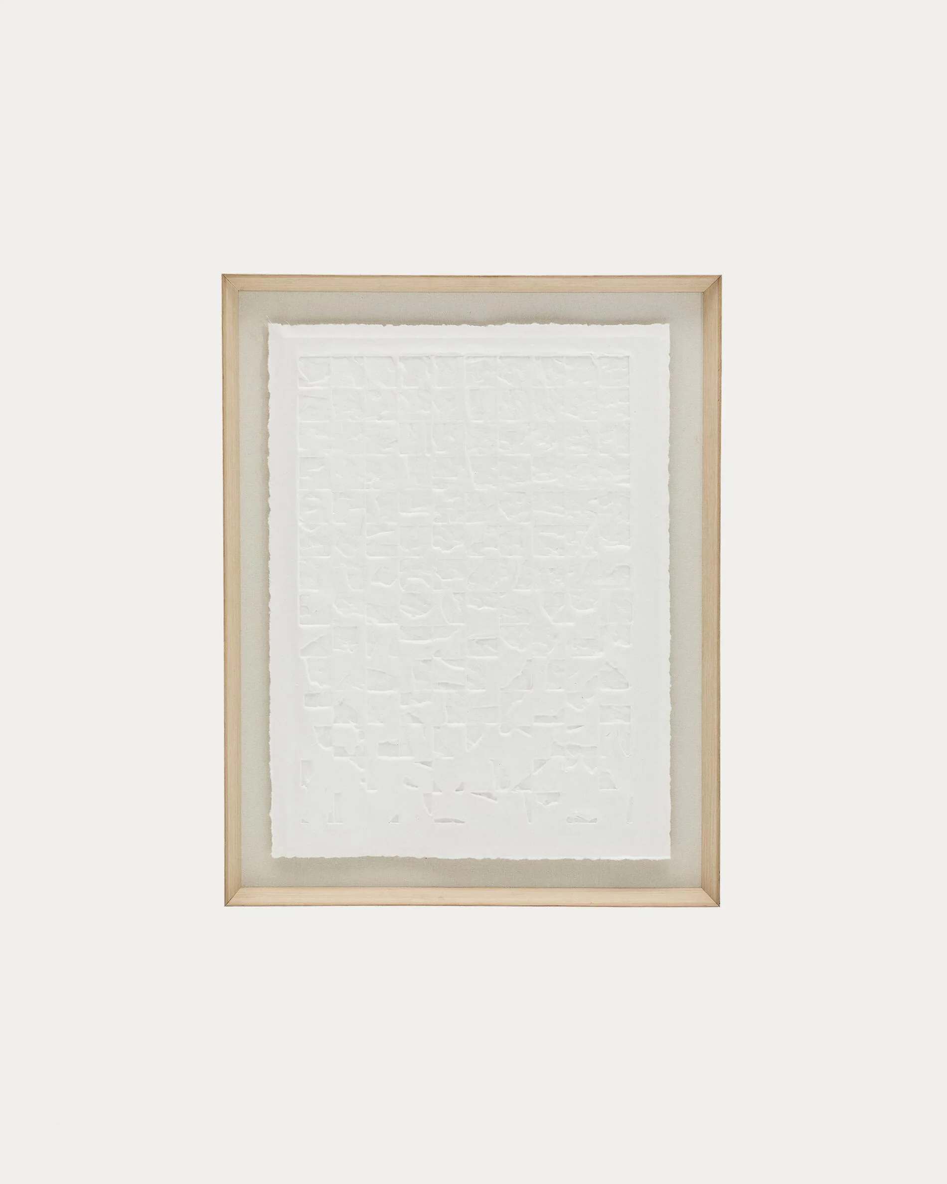 Annia white, papier mâché picture, 90 x 70 cm