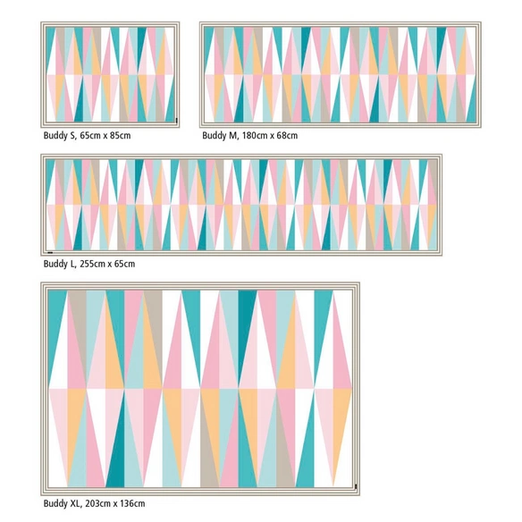 Vinyl Teppich »Amy«, BxL:255 cm x 65 cm, rosa|orange|braun|tuerkis