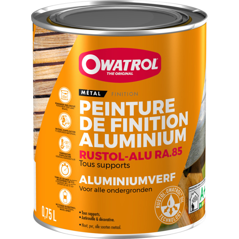 Peinture de finition Rustol-Alu aluminium 0,75 L OWATROL