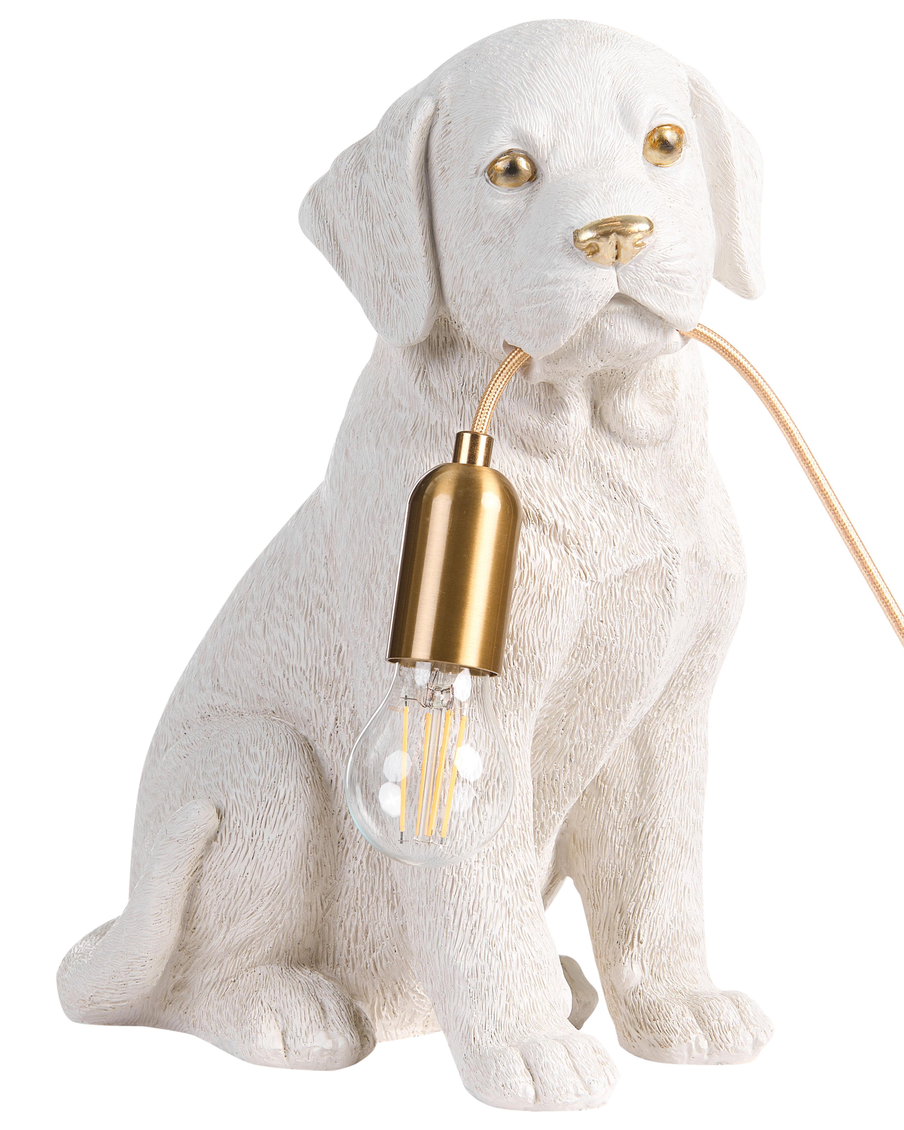 Table Lamp Dog LUCKY White