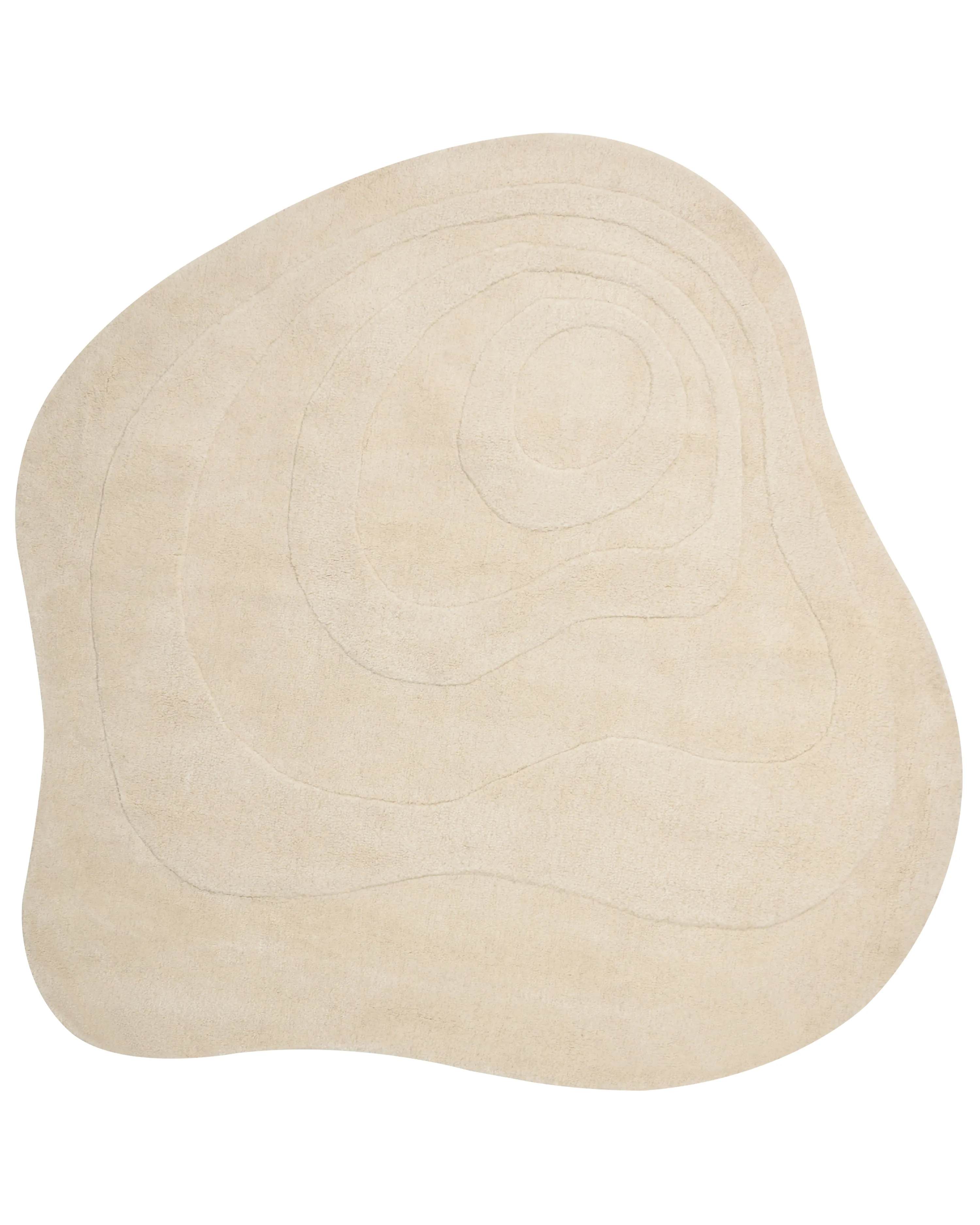 Rug GORANO Light Beige 160 x 160 cm Viscose