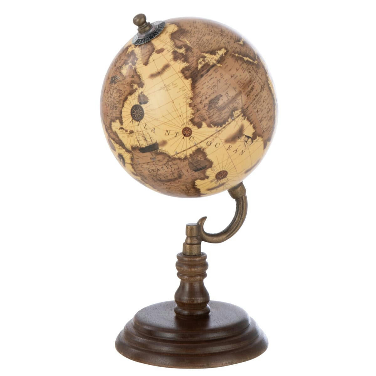 - Décoration globe terrestre brun 25 cm