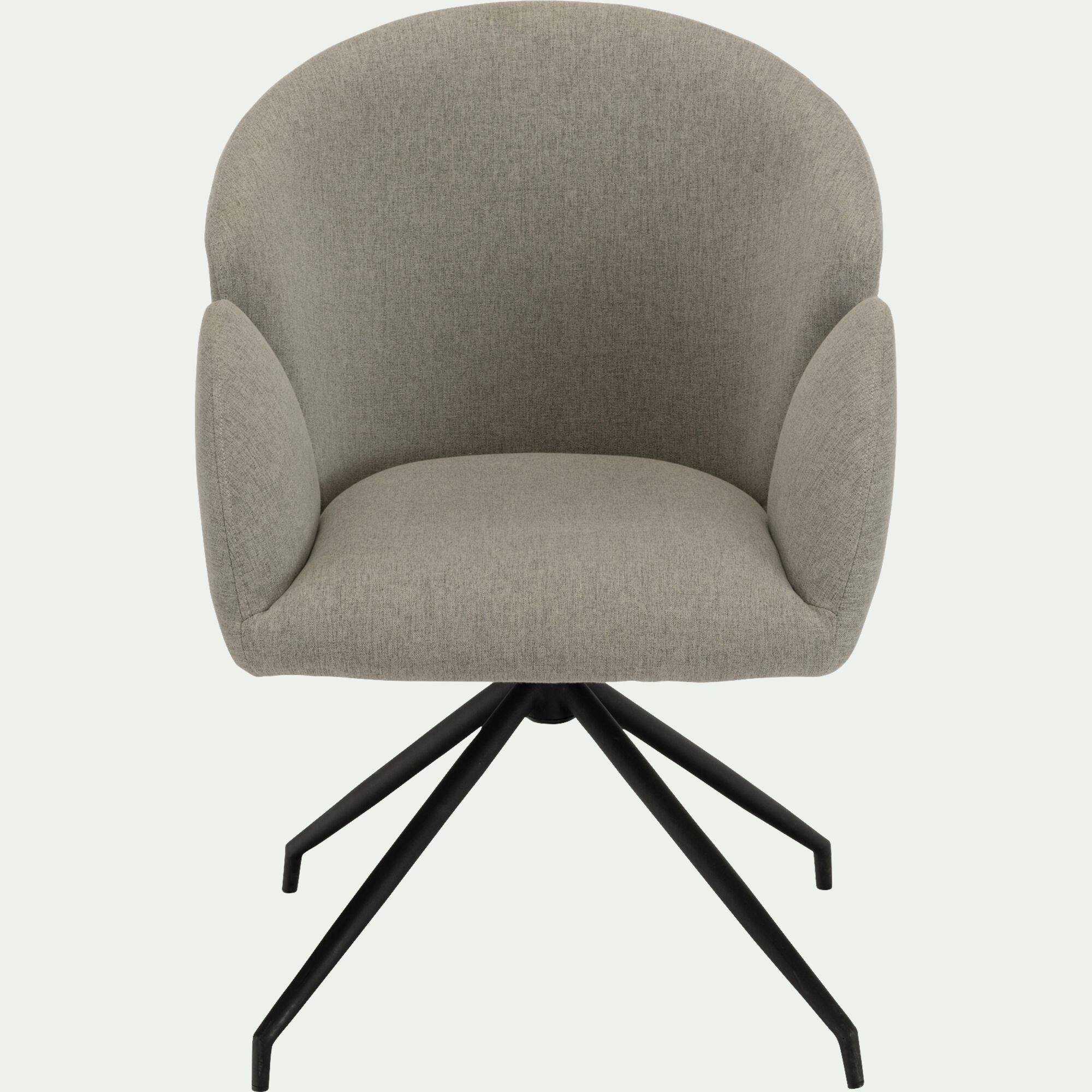 GABRIEL - Chaise pivotante avec accoudoirs en tissu et piétement en fer - gris