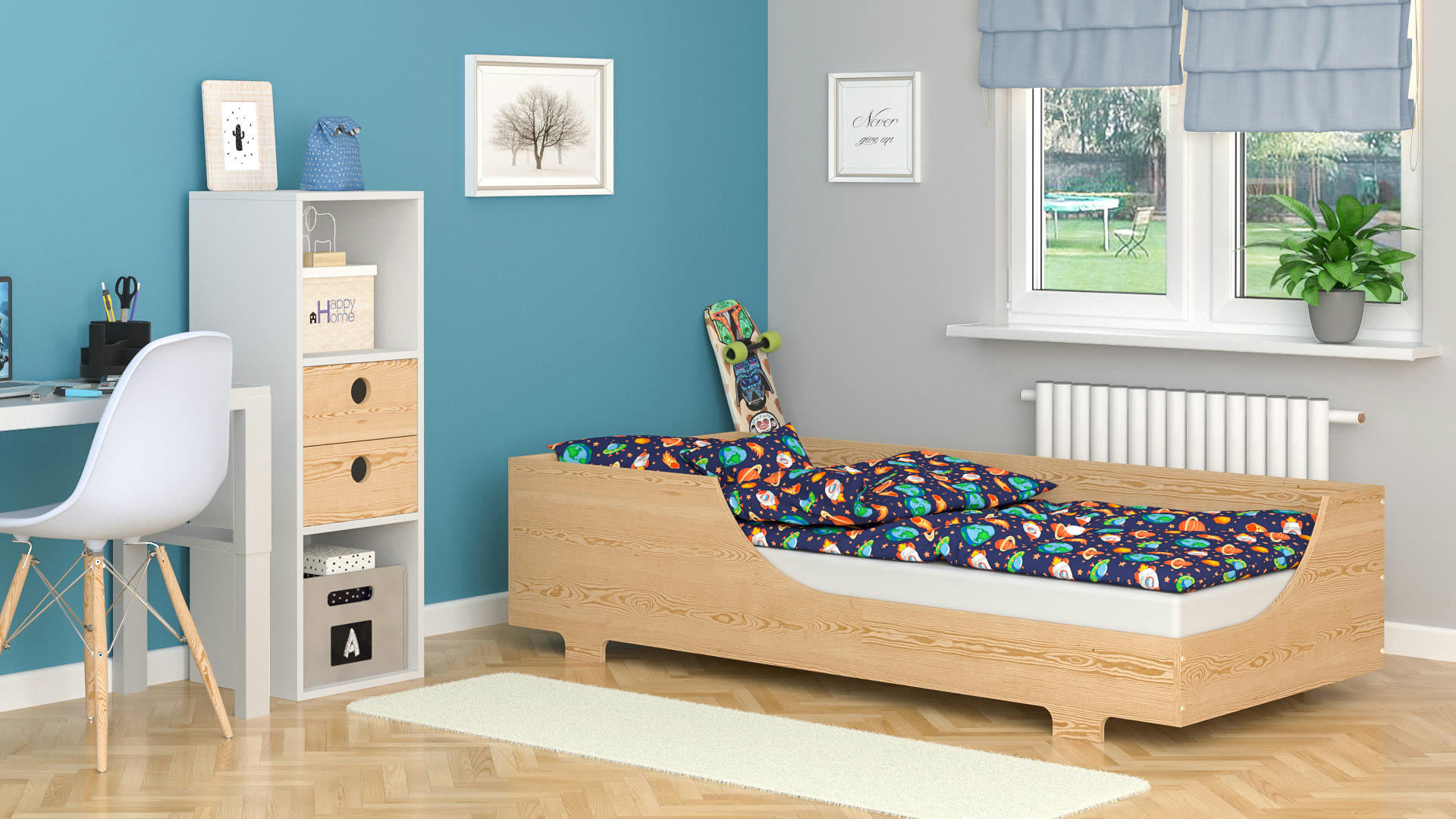 - Lit simple en pin massif 200x90 naturel