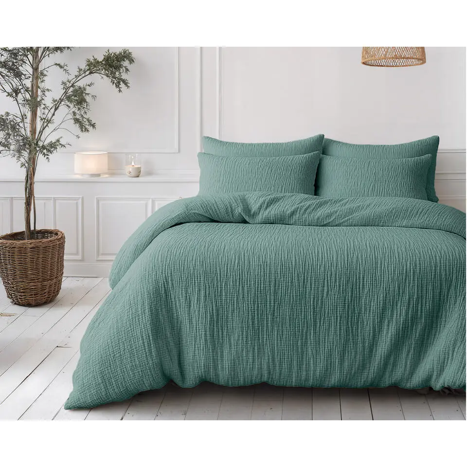 Dekbed zonder Overtrek �?Luxe Mousseline �?Superzacht Katoen �?Groen 200x200