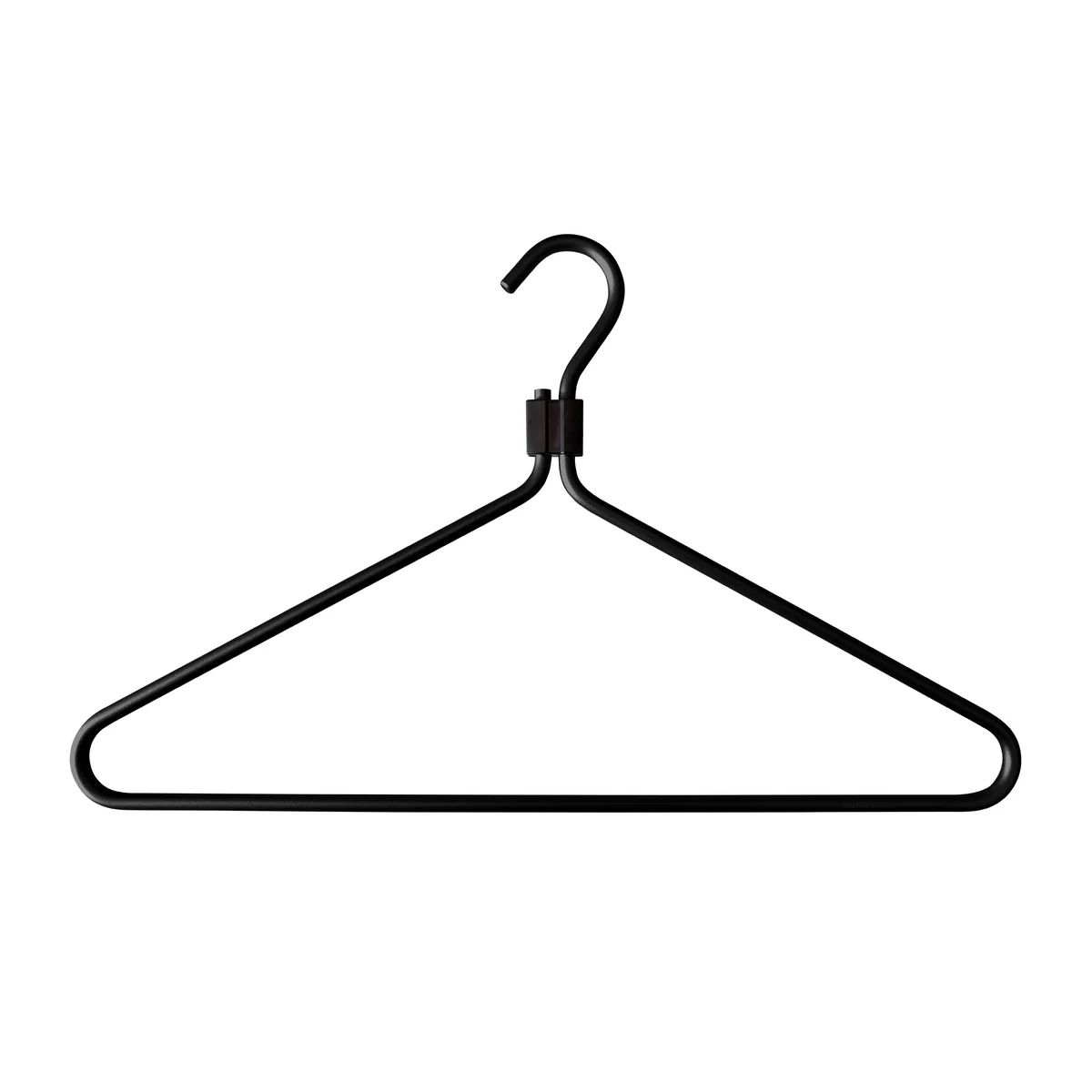 Radius Design - Kleiderbügel, schwarz / Clip schwarz (6er-Set)