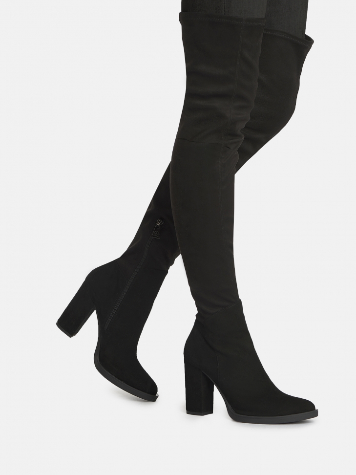 Ladies’ black over-the-knee boots