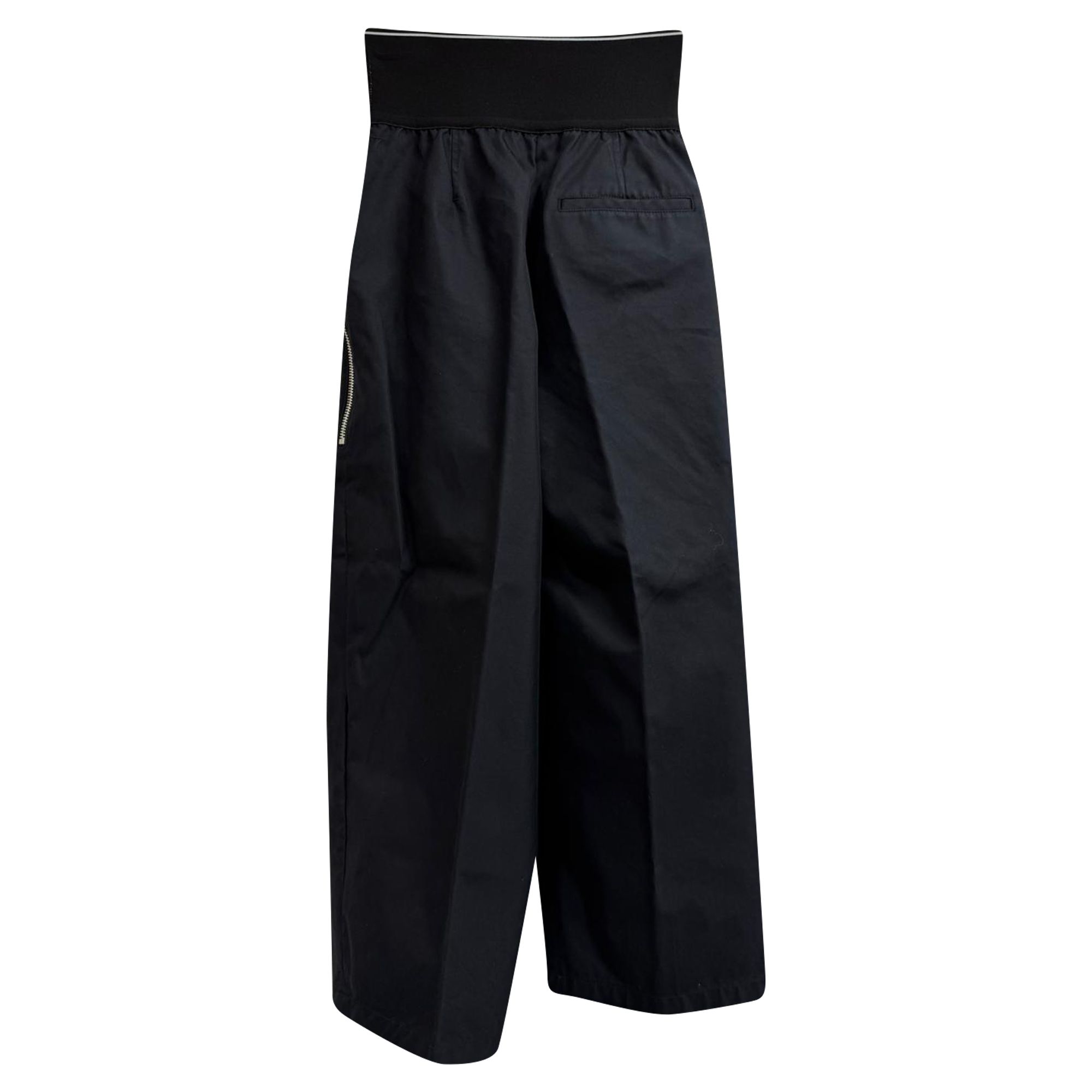 Alexander Wang Preloved Logo Waistband Trousers in Black Cotton
