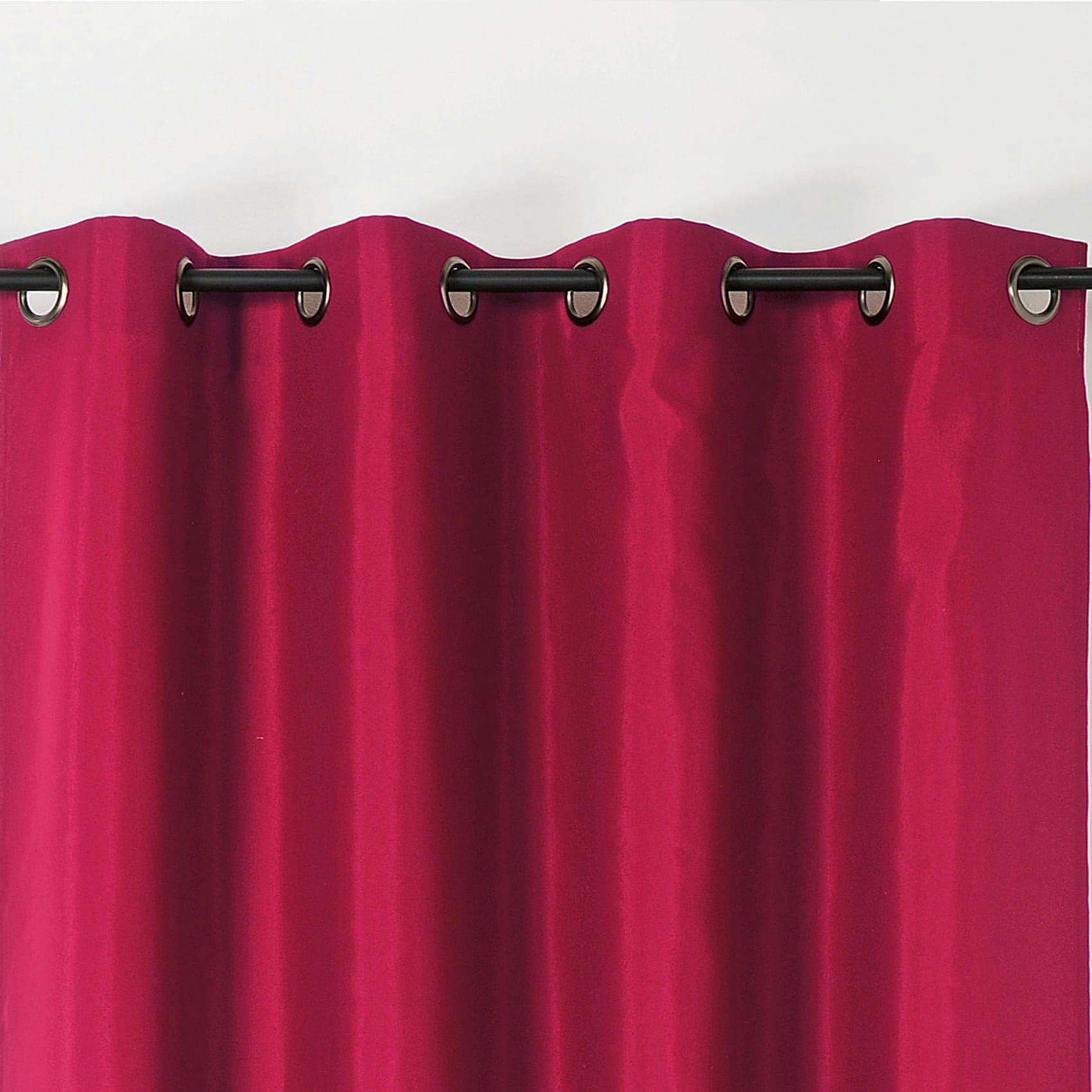- Rideau double natte polyester fuchsia 135x240 cm
