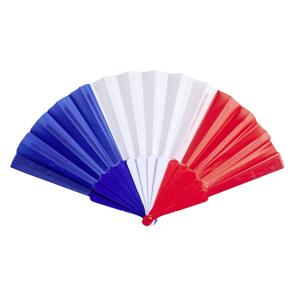 éventail supporter France bleu blanc rouge 40x22cm