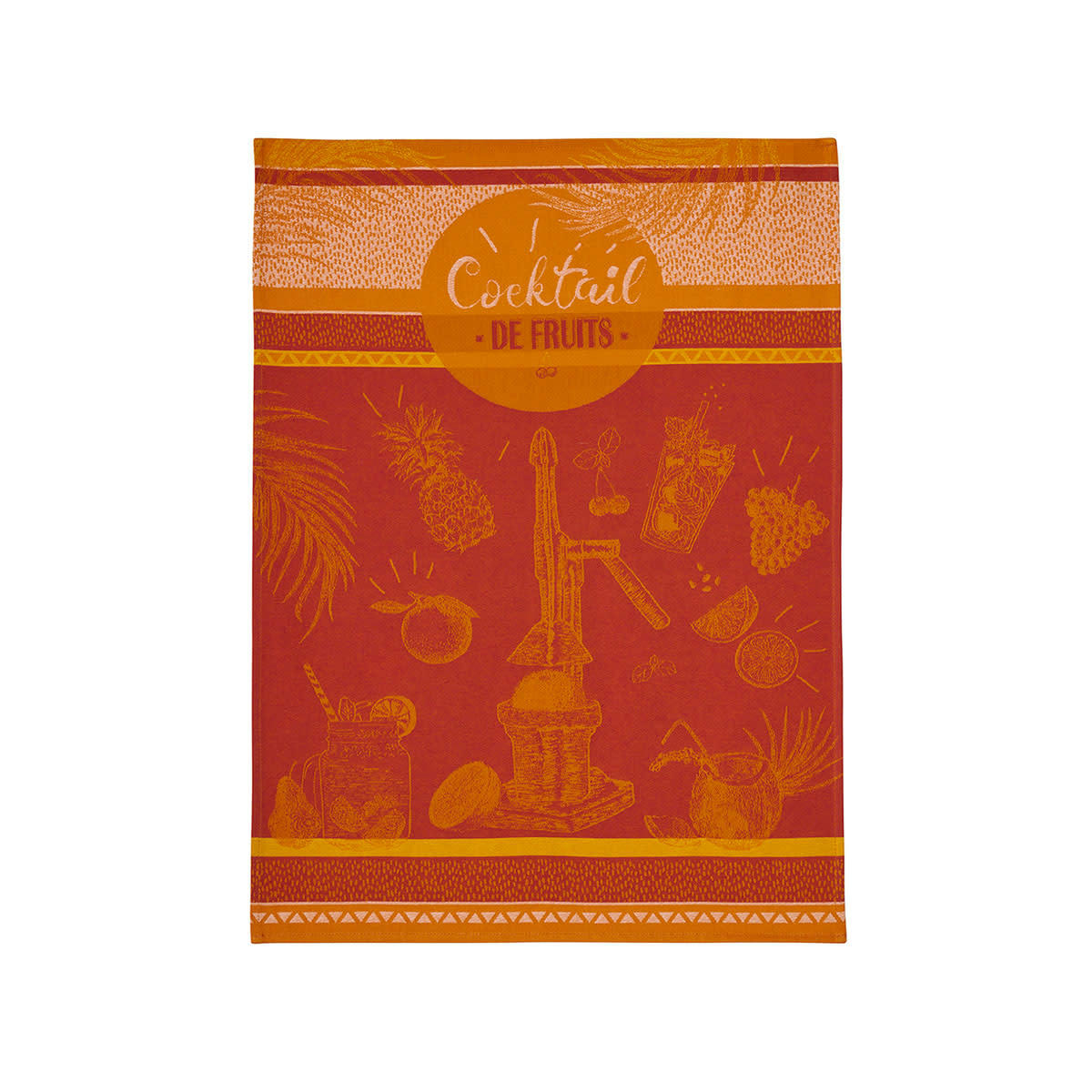COCKTAIL DE FRUITS - Torchon en coton rose 50x75