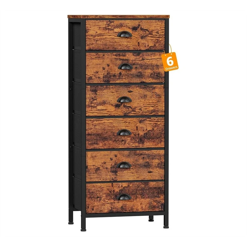 Tall Dresser with 6 Drawers - 11.5D x 16W x 43H
