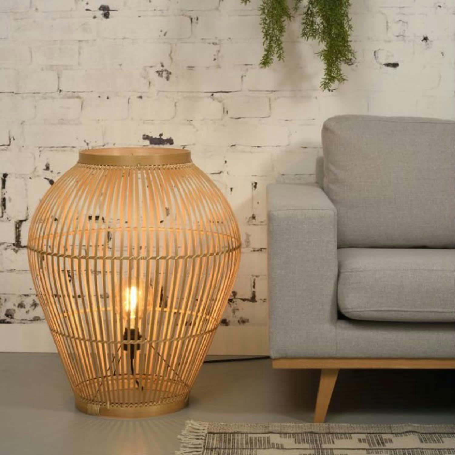 TUVALU - Lampe de sol bambou H70cm