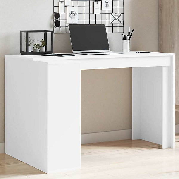 Bureau blanc 123,5x73,5x75 cm bois d'ingénierie vidaXL
