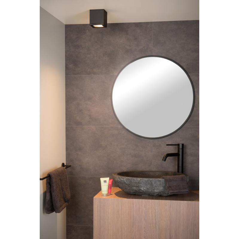 Spot pour salle de bain Aven noir carré GU10 50 W LUCIDE