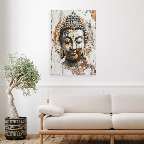 Obraz do salonu sypialni biura, Głowa Buddy Zen Spa Orient 20x30