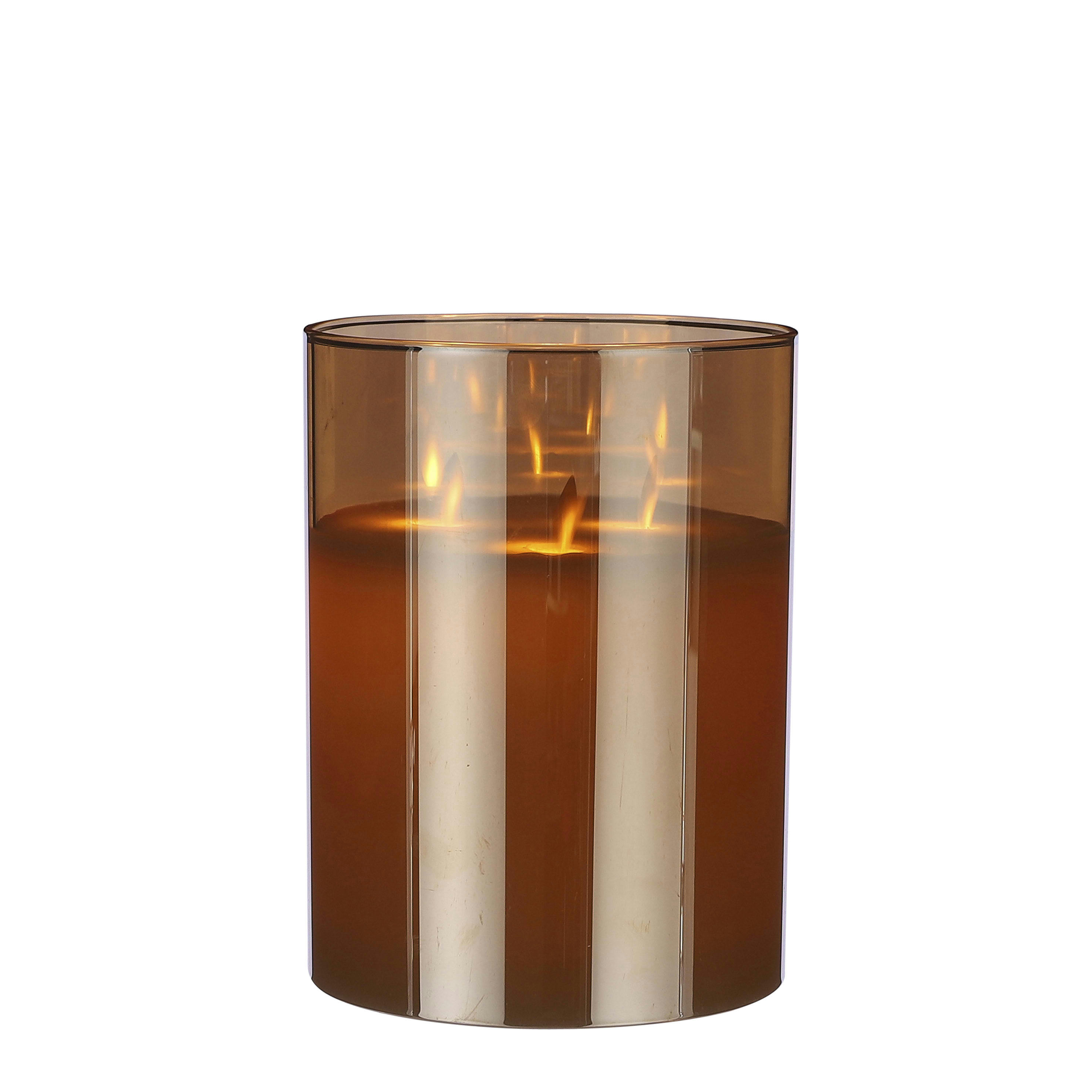 - Bougie led en verre et cire dóre H20