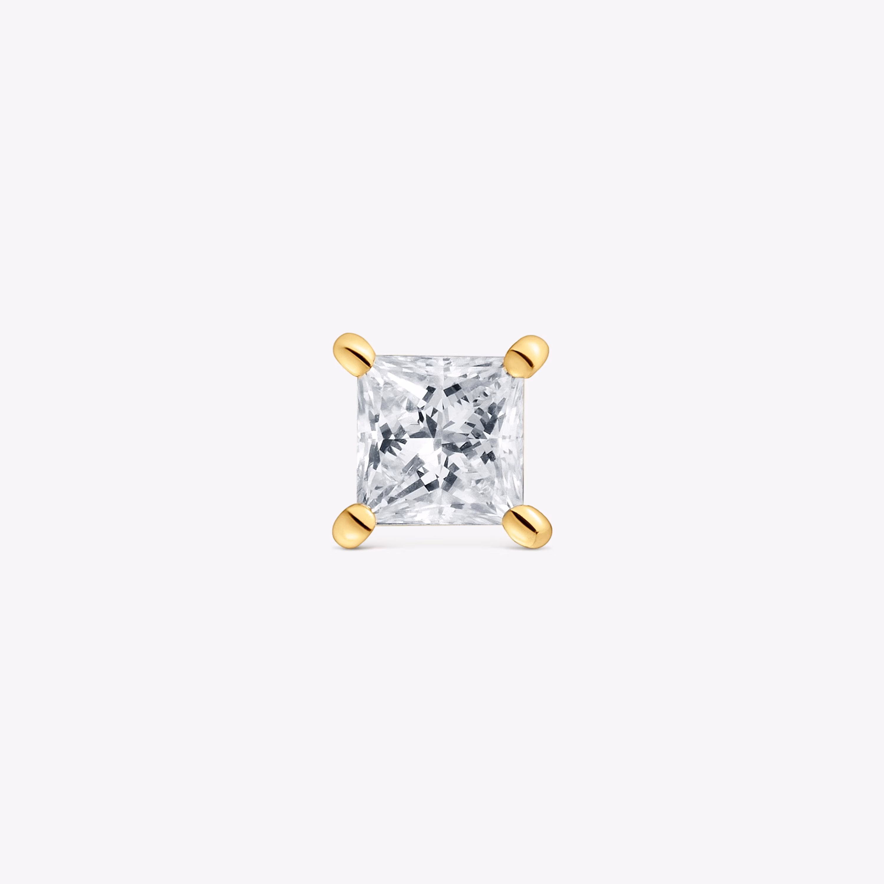 Pendiente individual de oro 14 kt y diamante creado en laboratorio 0,16 ct Shine LGD